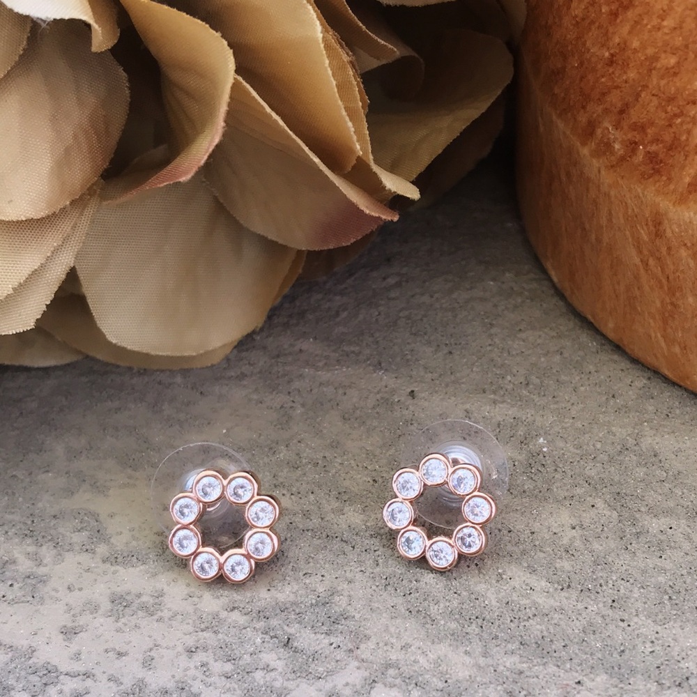 Kate Spade Rose Gold Full Circle Crystal Earrings - Picture 6 of 6